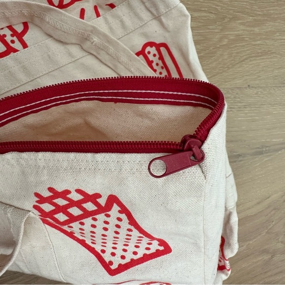 Fast Food Tote Bag Chickfila Burger French Fry Red Novelty Printed Canvas VTG - Picture 6 of 12